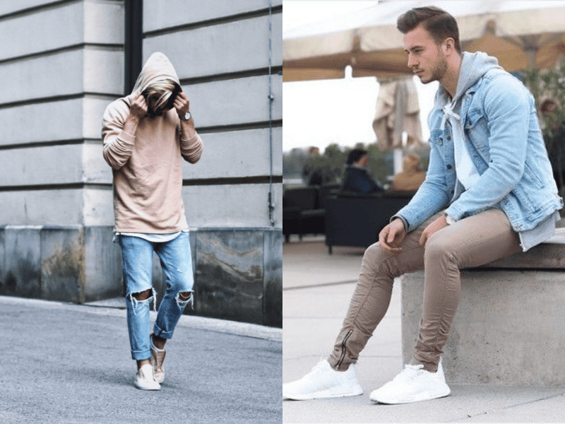 Màu nude kết hợp xanh da trời