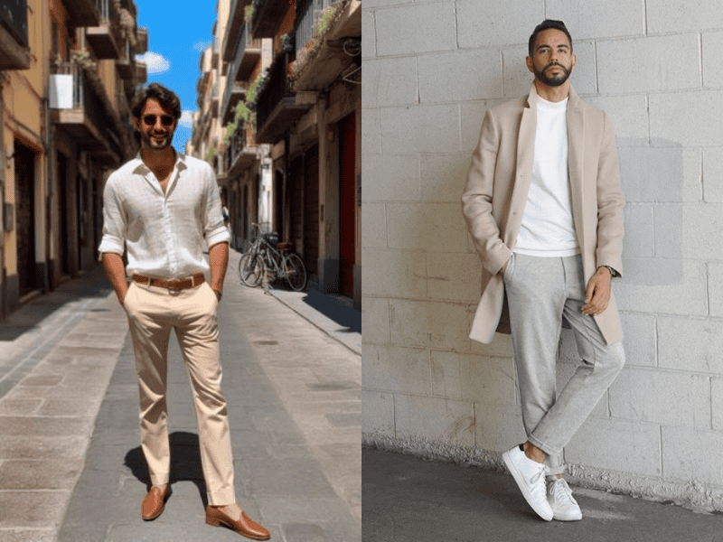 Màu nude phối màu trắng