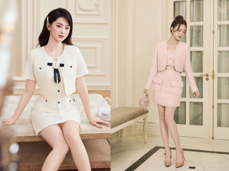 Set dạ tweed đi đám cưới