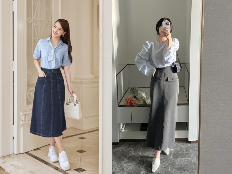 Sơ mi chân váy đi đám cưới