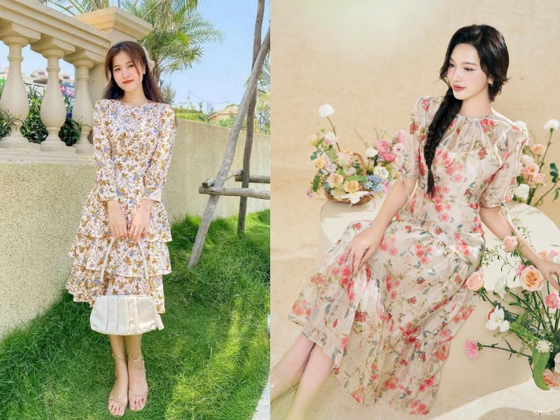 Váy hoa nhí đi đám cưới