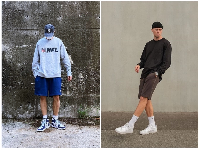 Áo sweater phối quần short