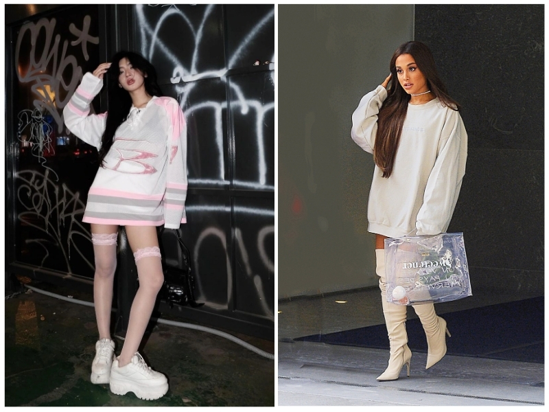 Áo sweater style giấu quần