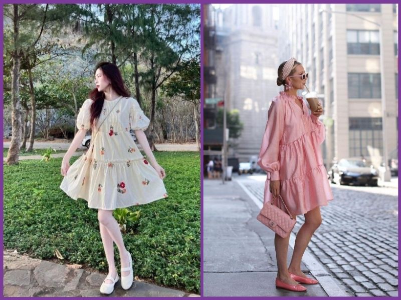 Babydoll phối giày búp bê