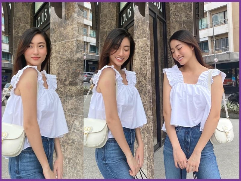 Babydoll phối quần jeans suông