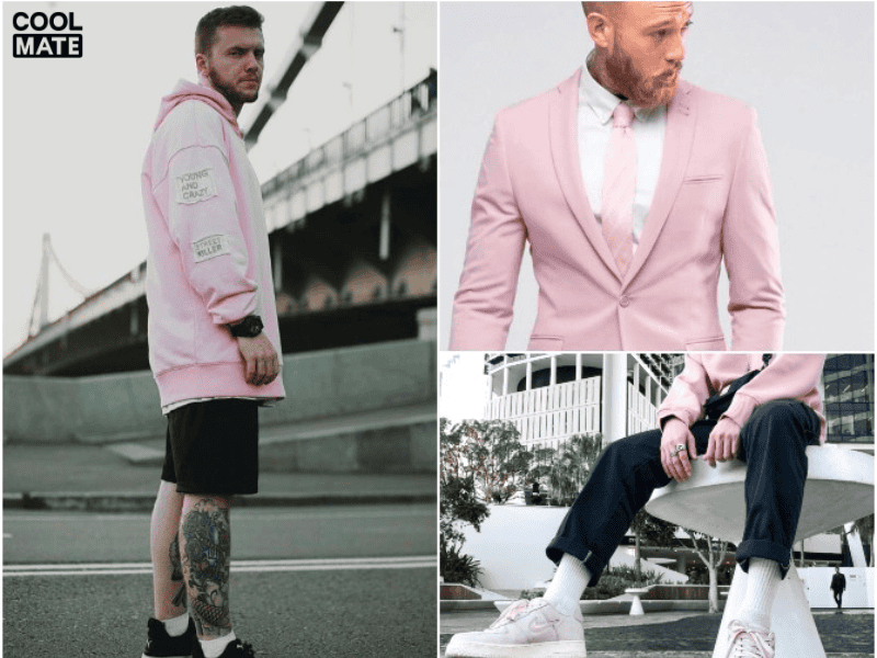 Phối hồng pastel với đen trắng