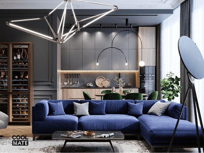 Ứng dụng màu xanh coban trong nội thất