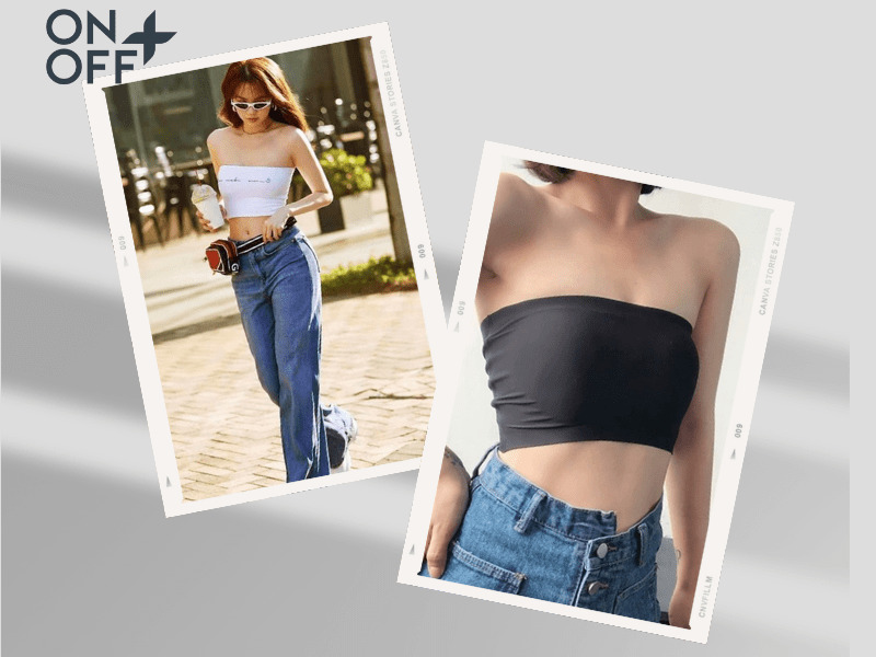 Áo quây phối quần jeans cạp cao