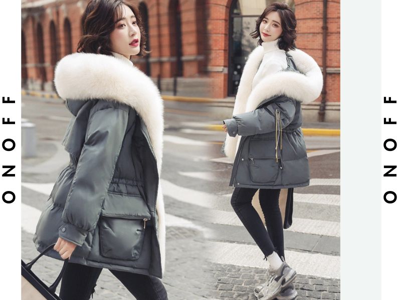 Áo khoác cổ lông nữ