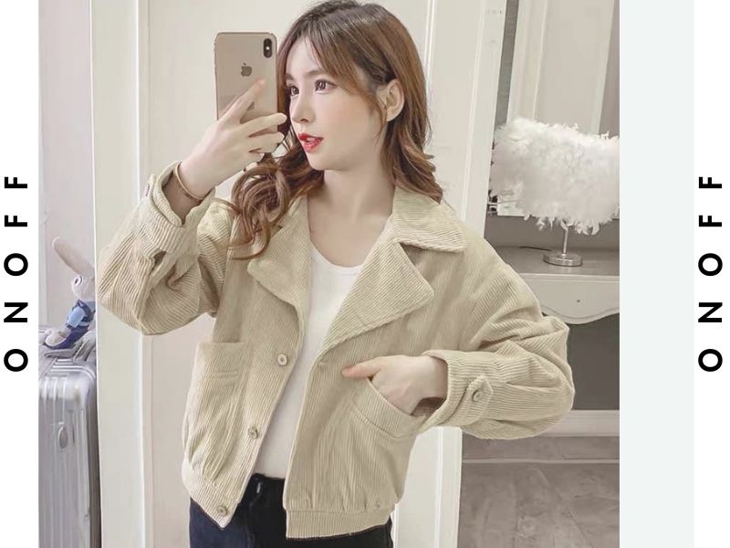 Áo khoác nhung tăm nữ