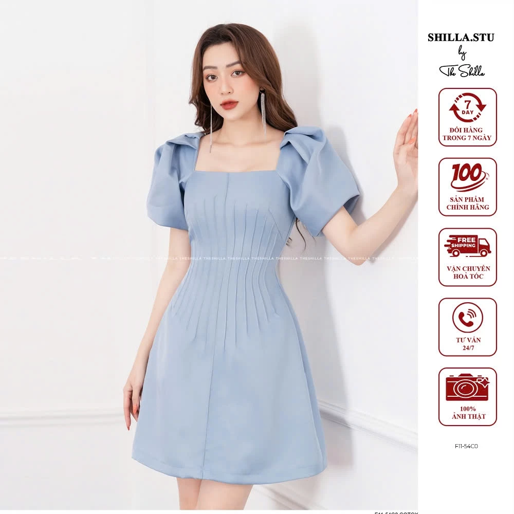 Váy thiết kế cao cấp xếp 13 li sang trọng tôn dáng The Shilla - F11-54C0